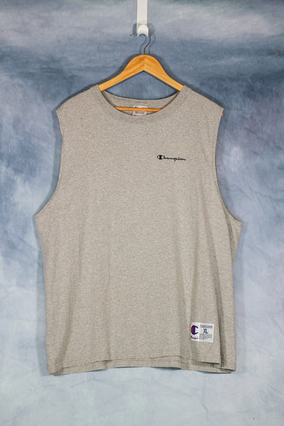 Vintage Champion Grey Sleeveless T-Shirt - XL
