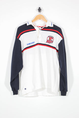 Vintage Sydney Roosters NRL Long Sleeve Polo Shirt - L