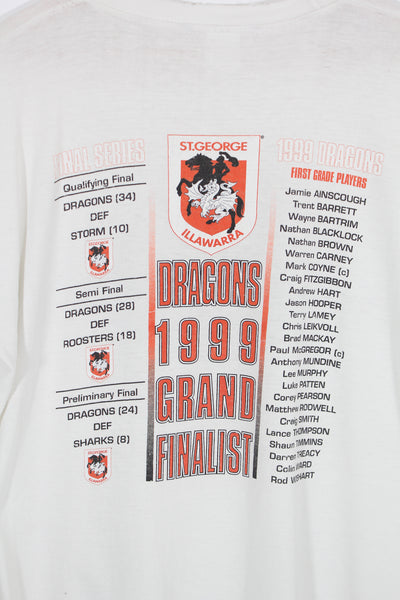Vintage 1999 St. George Illawarra Dragons NRL Grand Finalist T-Shirt - L Oversized (boxy)