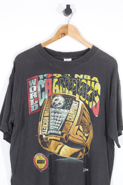 Vintage 1994 Houston Rockets NBA World Champions Ring T-Shirt - XL